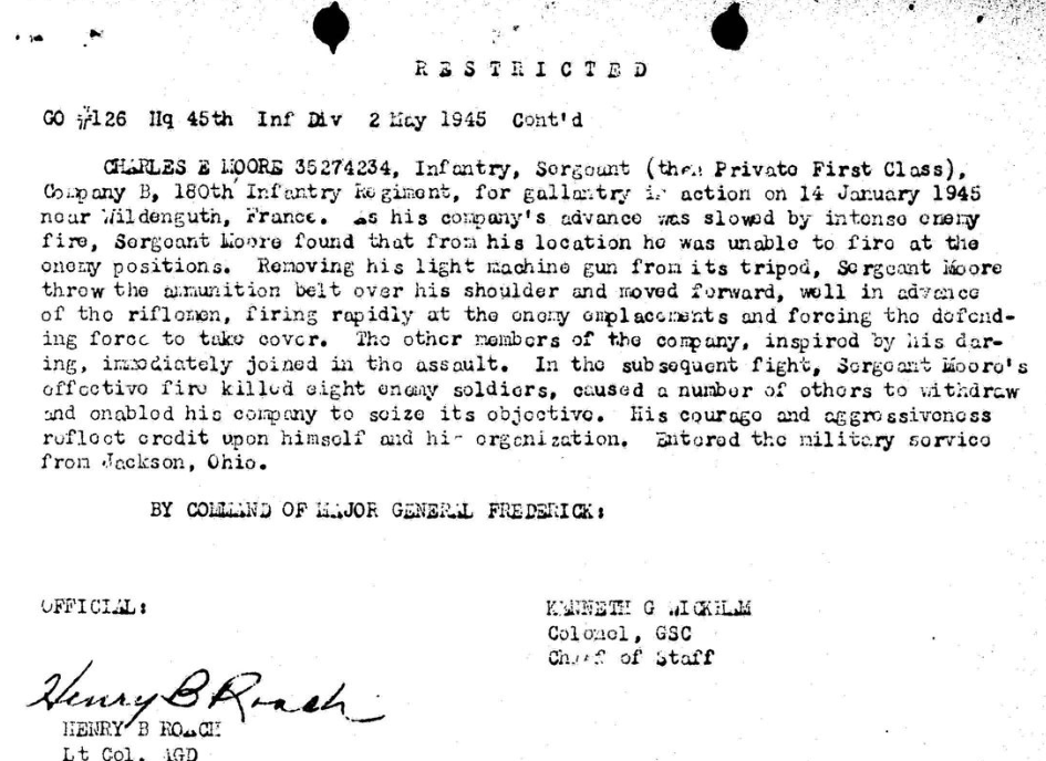 Silver start pour le PFC Moore qui fait du Rambo