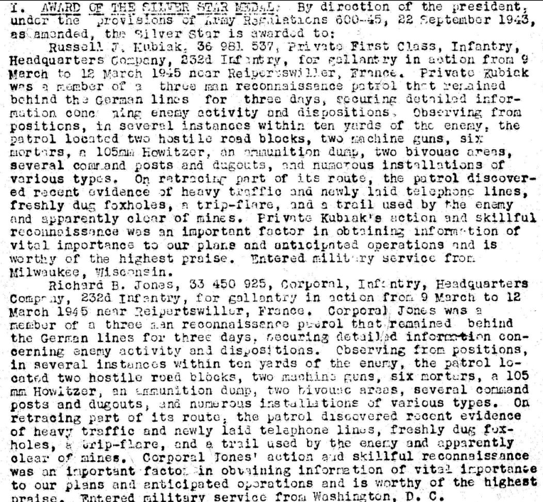 Silver Star décernée à trois soldats pour une reconnaissance