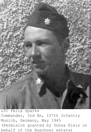 Major Sparks commandant du 3e Bataillon/157th infantry regiment/45th infantry Division